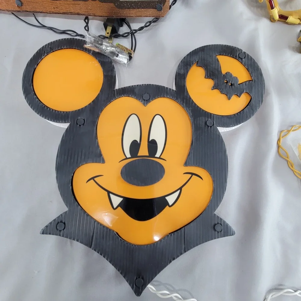 Halloween Disney Lighted Window Vampire Mickey Thanksgiving Turkey Welcome Fall